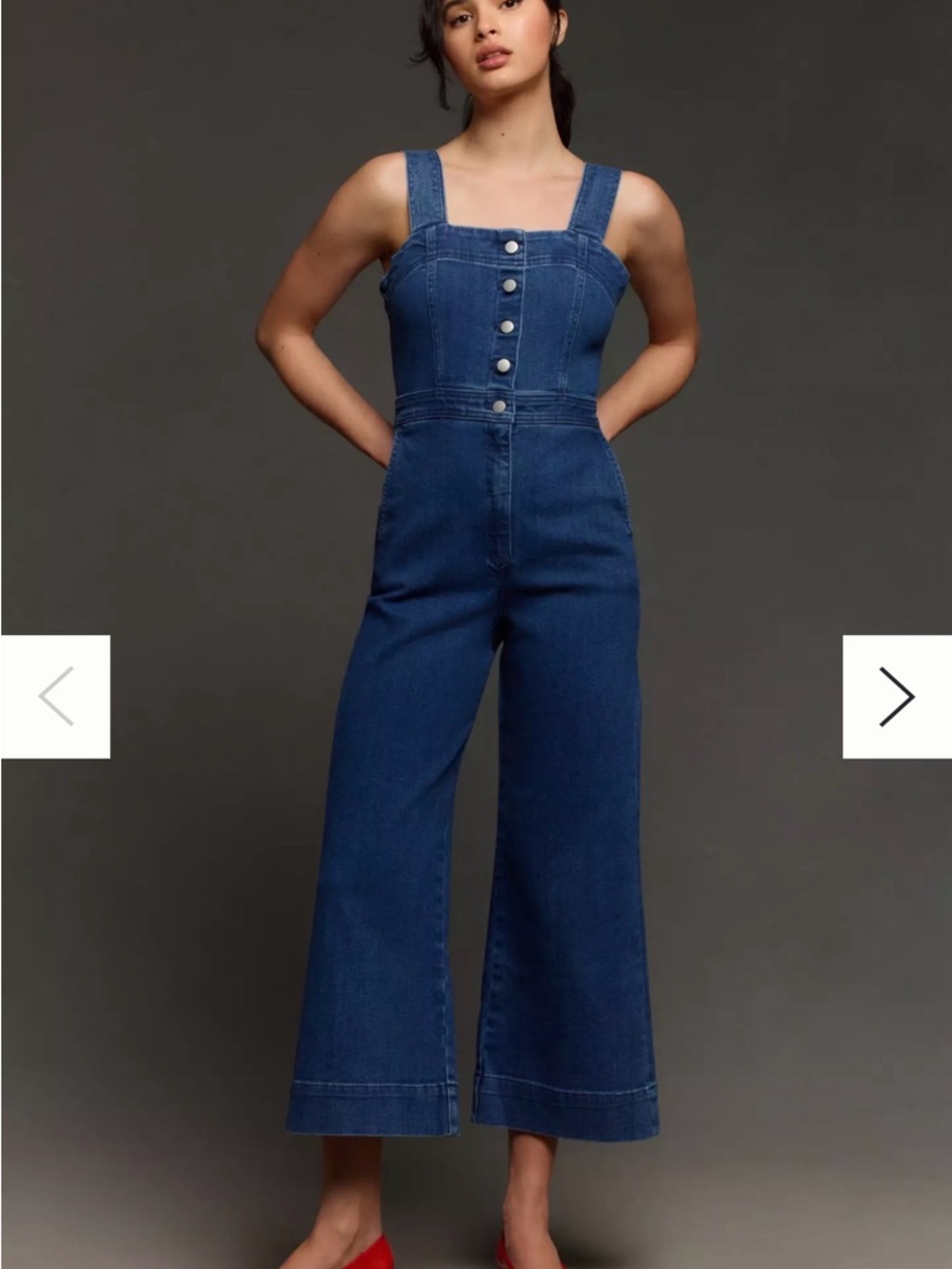 Anthropologie Indigo Blue Wide-Leg Denim Overalls